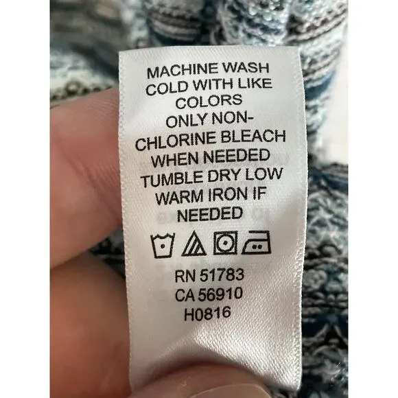 Maurices Shirt Womens 1X Gray Teal Cowl Neck Tunic 3/4 Sleeve Lace Inset Knit - Picture 9 of 10